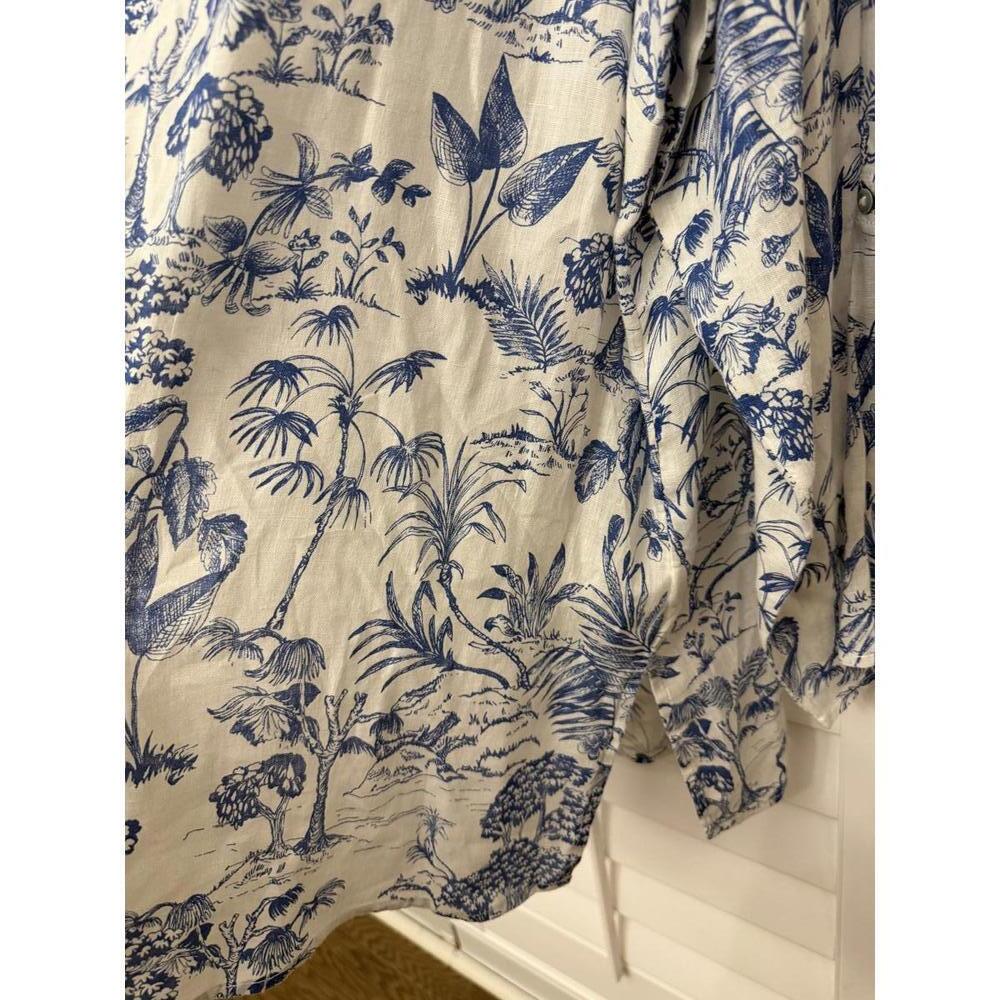Nicole Miller 100% linen button up blouse size 2X - Picture 5 of 7